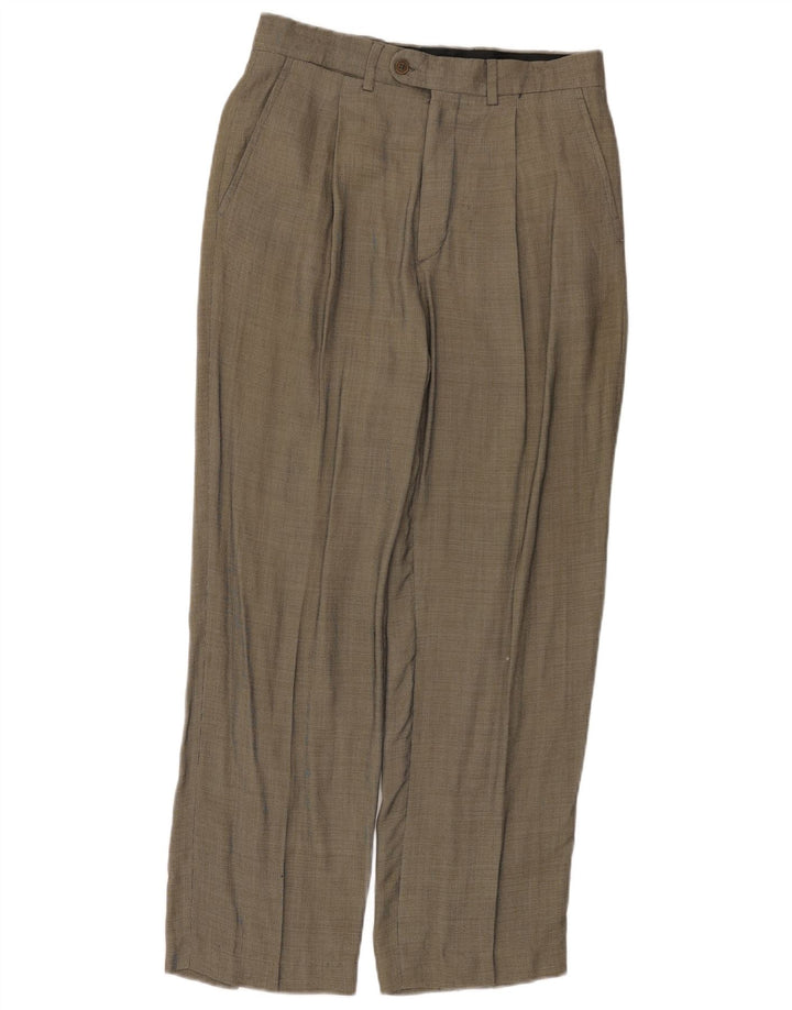 Calça masculina Zara Pegged Suit EU 40 Médio W31 L30 Cinza Check Rayon