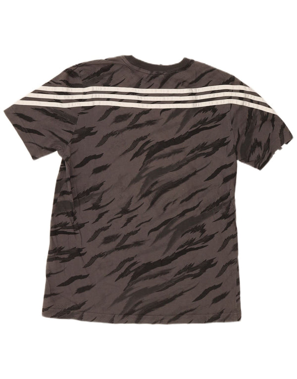 Camiseta Adidas Meninos 13-14 Anos Cinza Animal Print Algodão