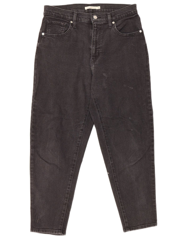 Calça jeans feminina Levi's Mom Jean cintura alta cônica W30 L27 algodão preto