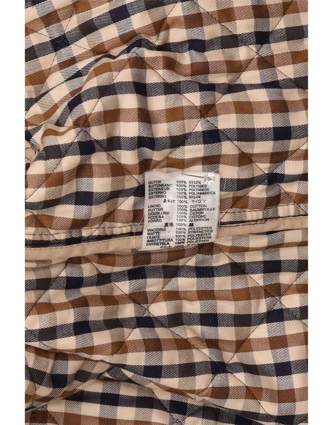 Jaqueta acolchoada feminina Aquascutum UK 16 grande marrom nylon