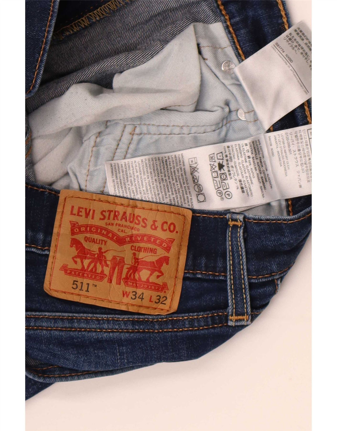 Calça Jeans Levis 511 Slim Masculina W34 L32 Azul Algodão