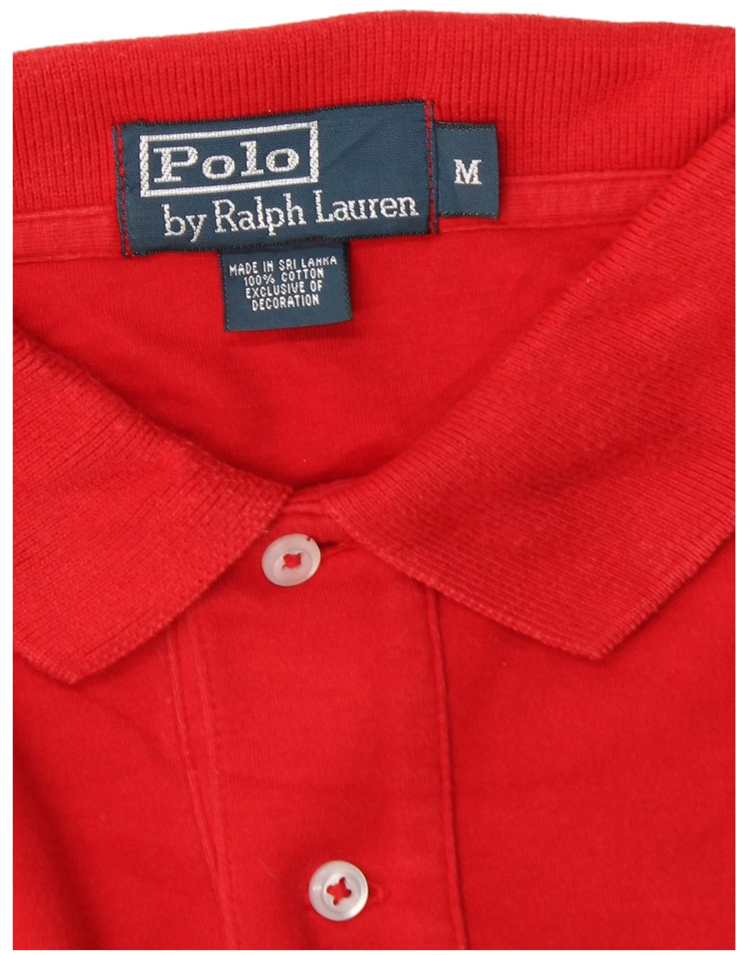 Camisa polo masculina Polo Ralph Lauren de algodão vermelho médio