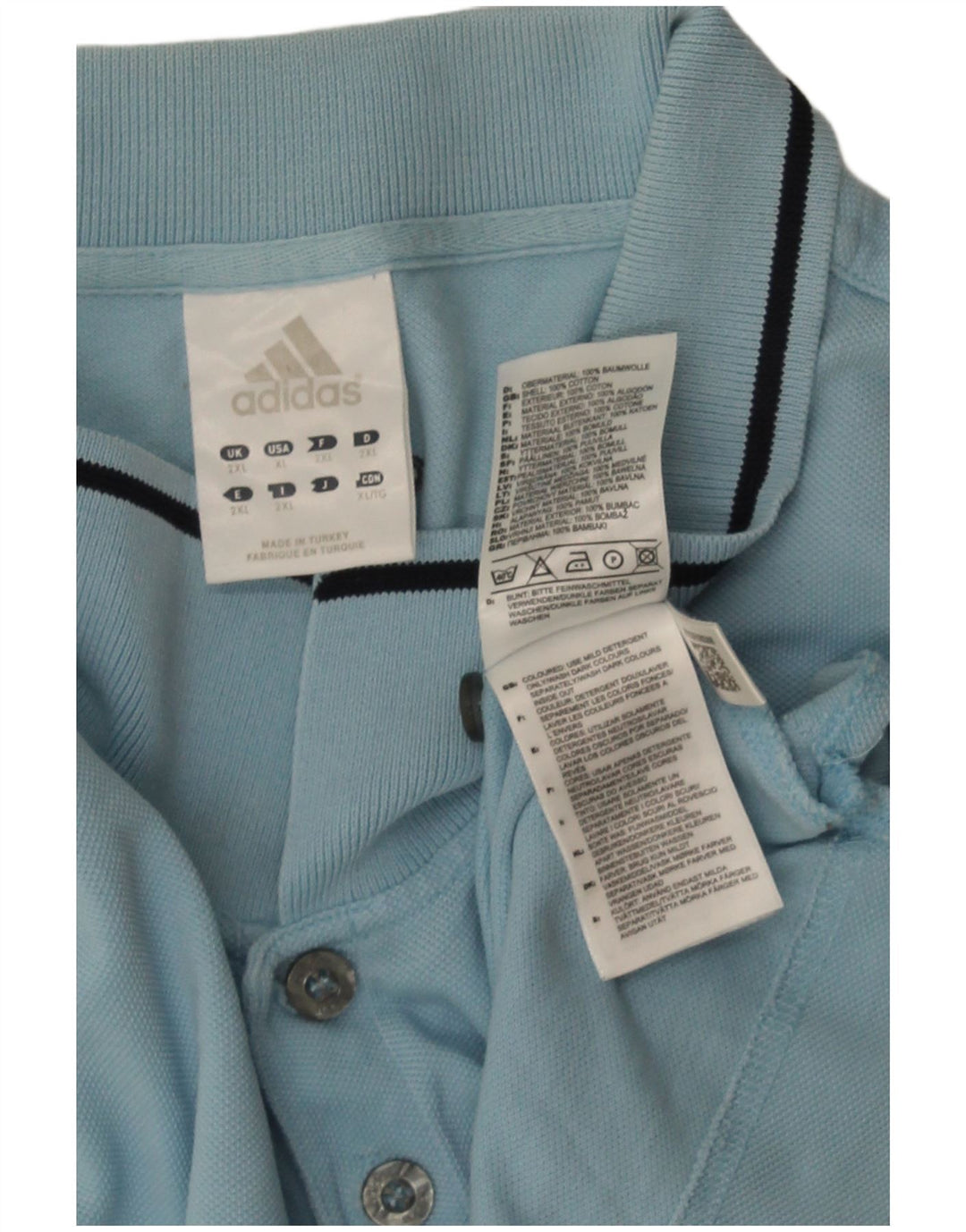 Camisa polo masculina Adidas 2XL algodão azul