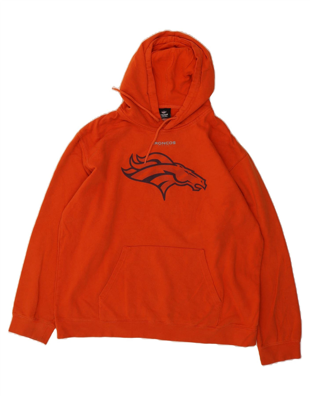 NFL Mens Denver Broncos Graphic Hoodie Jumper XL Orange Vintage NFL and Second-Hand NFL from Messina Hembry 