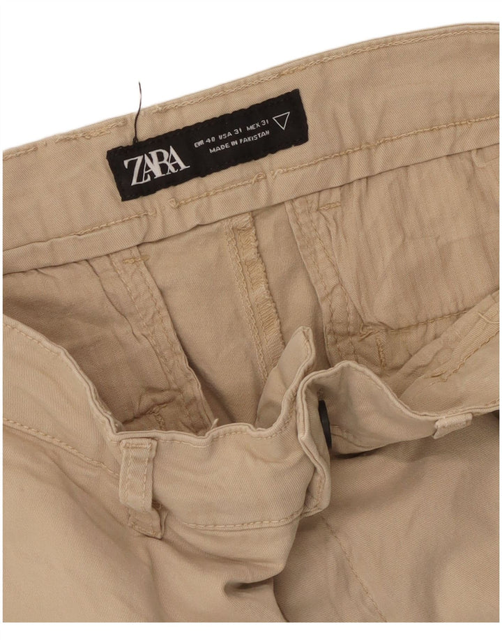 Zara Mens Slim Chino Calças EU 40 Médio W31 L29 Bege