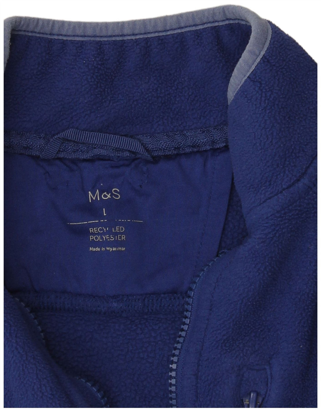 Jaqueta de lã feminina Marks & Spencer Reino Unido 16 grande poliéster azul