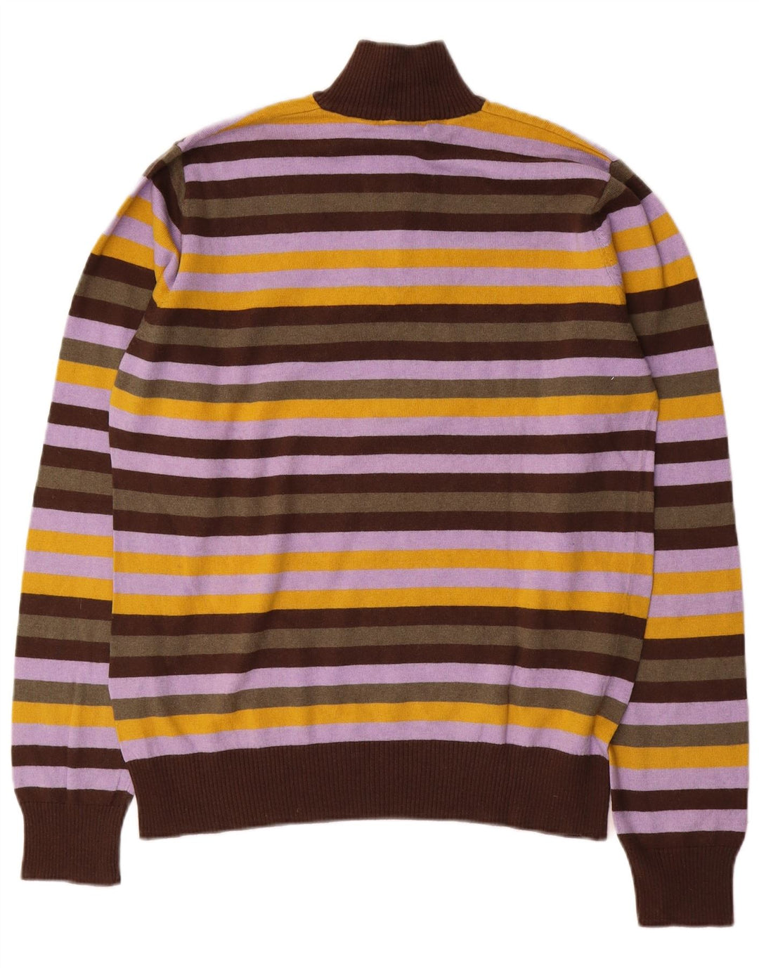 Suéter masculino Sergio Tacchini com zíper e gola grande listrado multicolorido