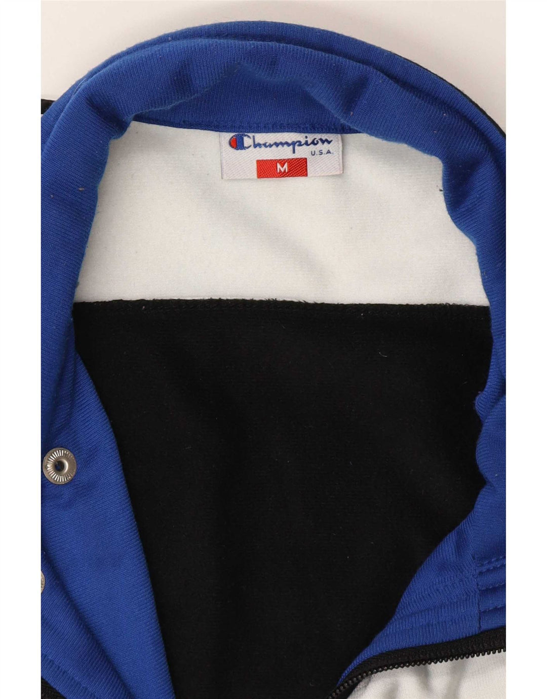 Jaqueta Champion Mens USA Graphic Treino Top Médio Preto Colorblock