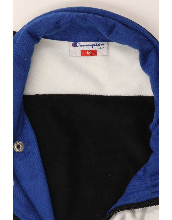 Jaqueta Champion Mens USA Graphic Treino Top Médio Preto Colorblock