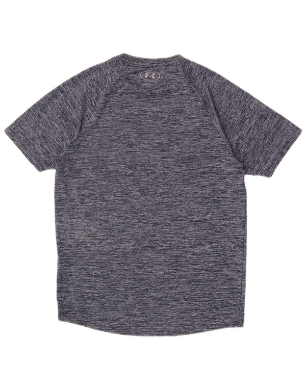 Camiseta masculina Under Armour pequena azul marinho manchada