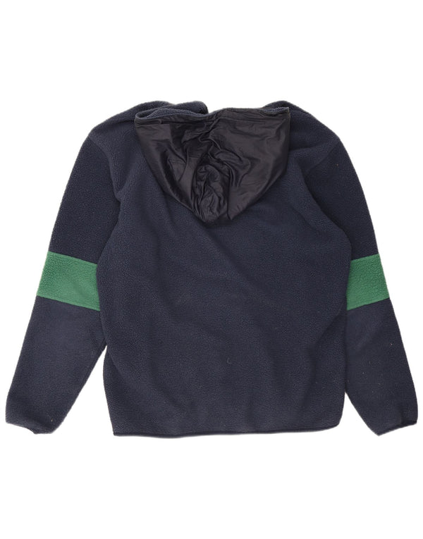 Tommy Hilfiger Suéter masculino de lã com capuz grande bloco colorido azul marinho