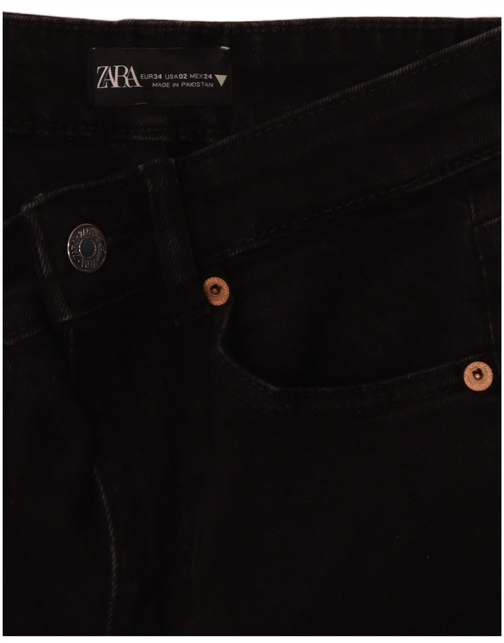 Calça jeans feminina Zara Bootcut EU 34 2XS W24 L25 preta