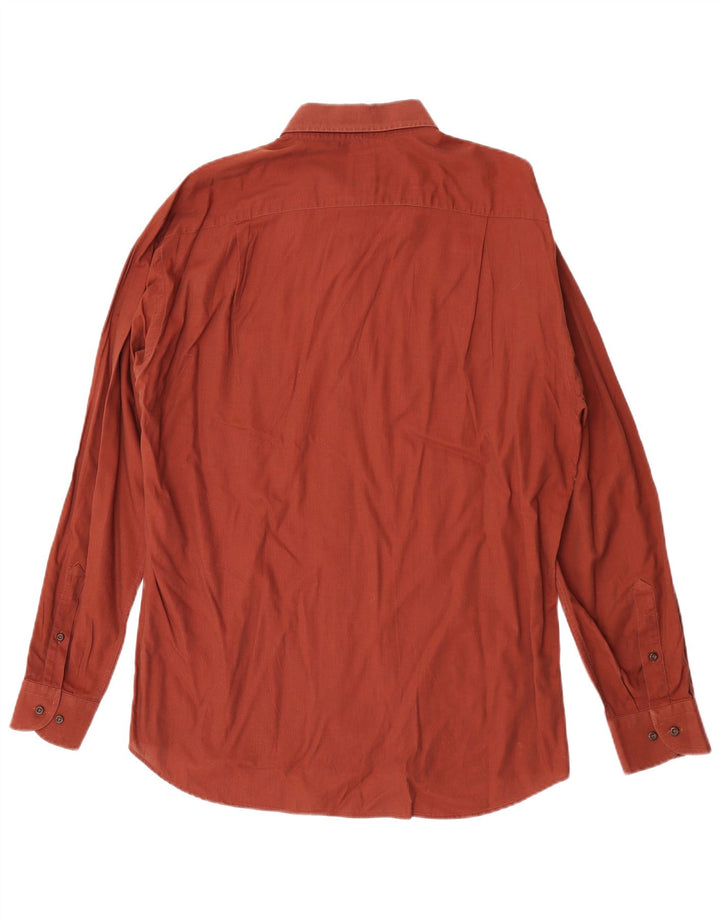 Camisa masculina Roccobarocco tamanho 16 1/2 42 grande algodão marrom