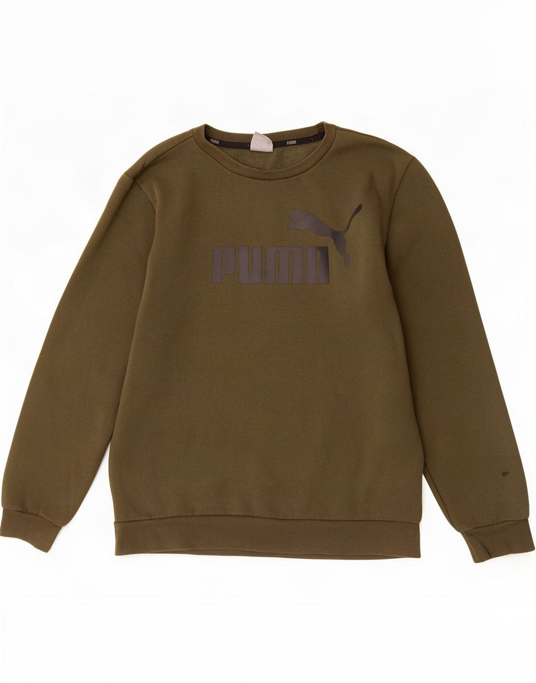 Puma Mens Graphic Moletom Jumper Médio Algodão Cáqui