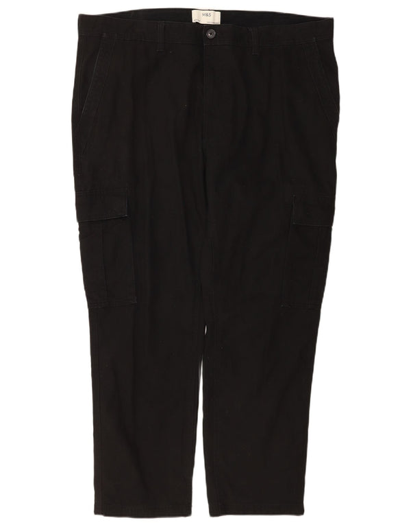 Calça cargo slim masculina Marks & Spencer W40 L29 algodão preto