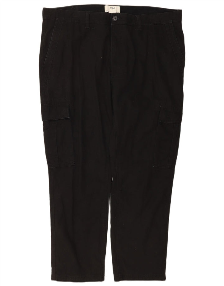 Calça cargo slim masculina Marks & Spencer W40 L29 algodão preto