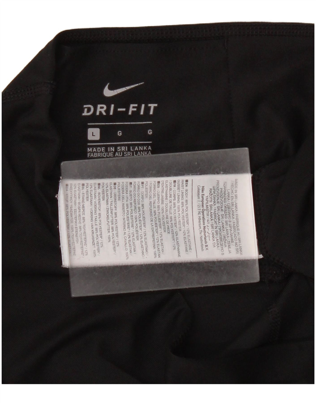 Leggings Nike Dri Fit Feminina UK 16 Grande Poliéster Preto
