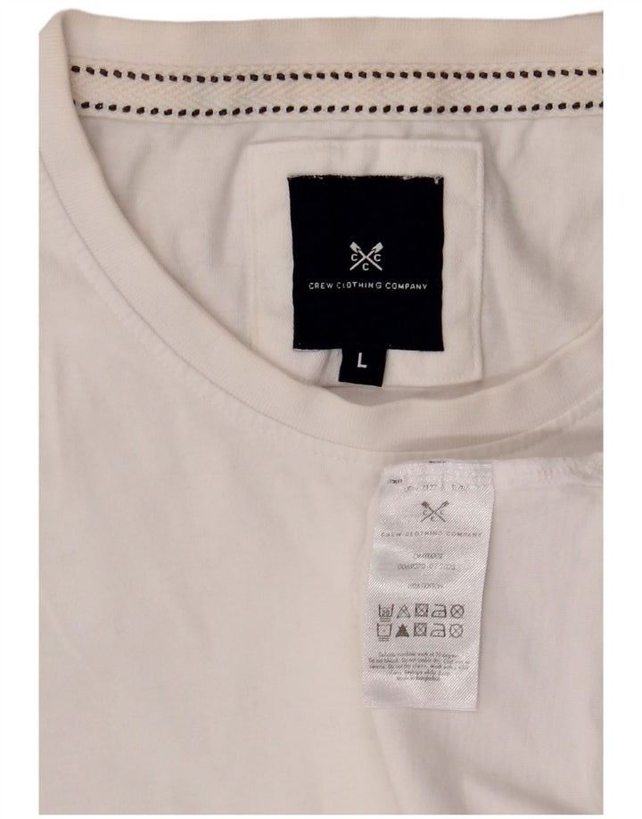 Camiseta masculina Crew Clothing Top grande algodão branco