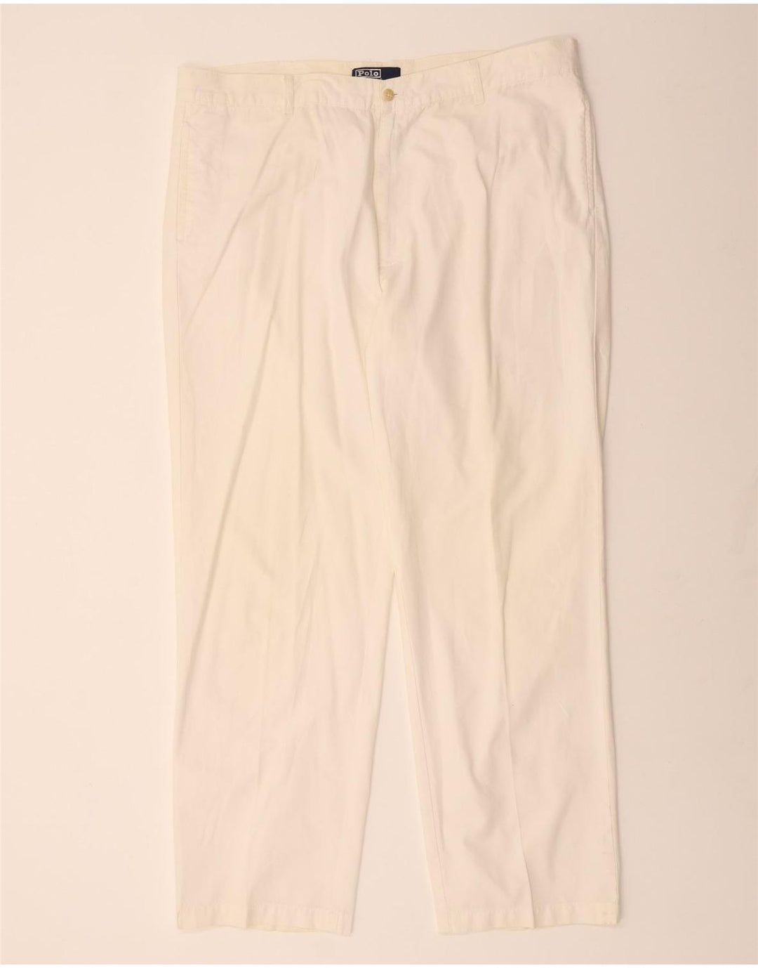 Calça chino reta masculina POLO RALPH LAUREN W42 L34 algodão branco