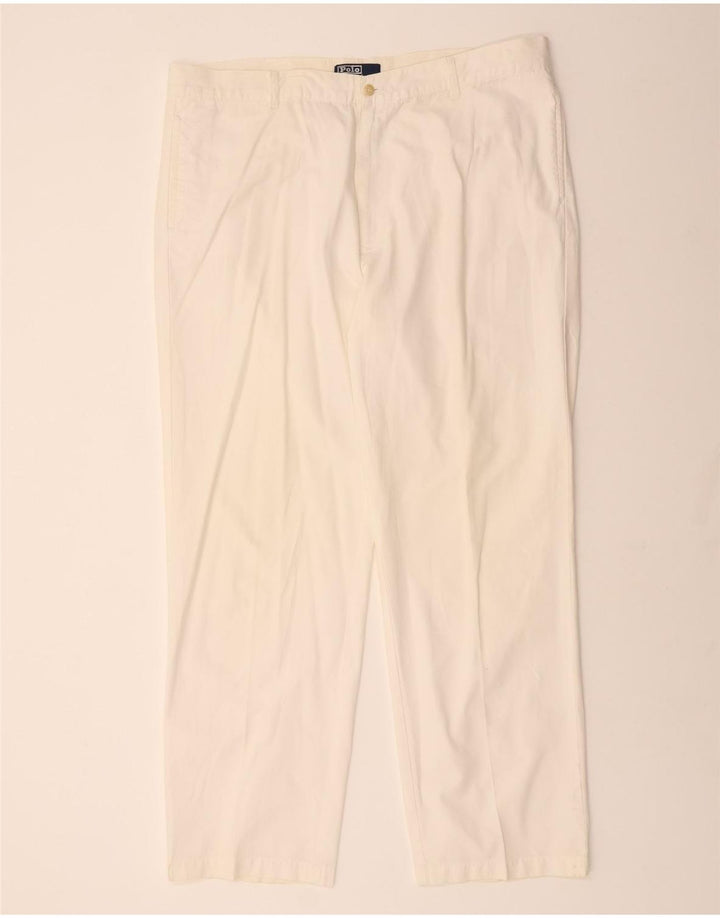 Calça chino reta masculina POLO RALPH LAUREN W42 L34 algodão branco