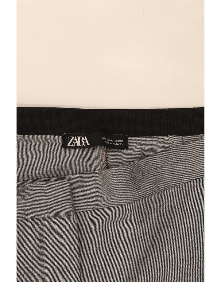 Zara Calça feminina reta de terno grande W32 L28 cinza