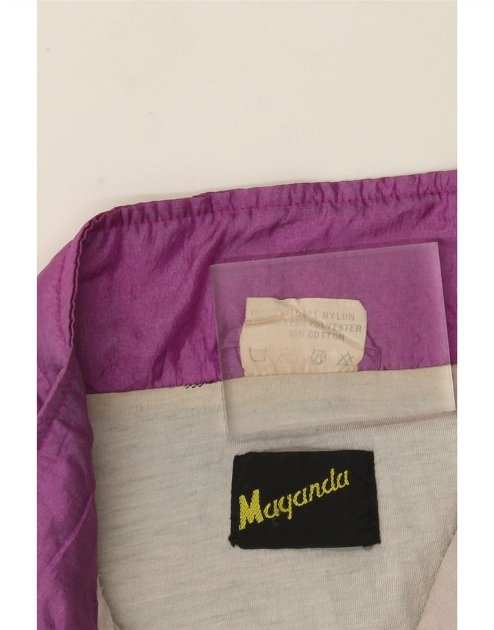 Jaqueta superior de agasalho masculino vintage médio preto colorblock nylon