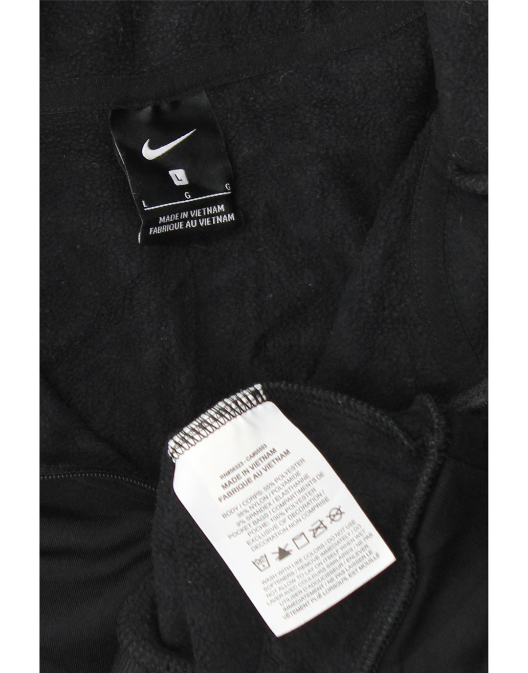 Suéter Nike feminino com capuz e zíper grande UK 16 grande poliéster preto
