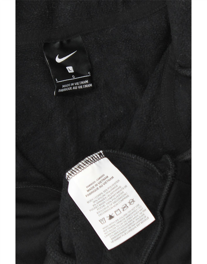 Suéter Nike feminino com capuz e zíper grande UK 16 grande poliéster preto