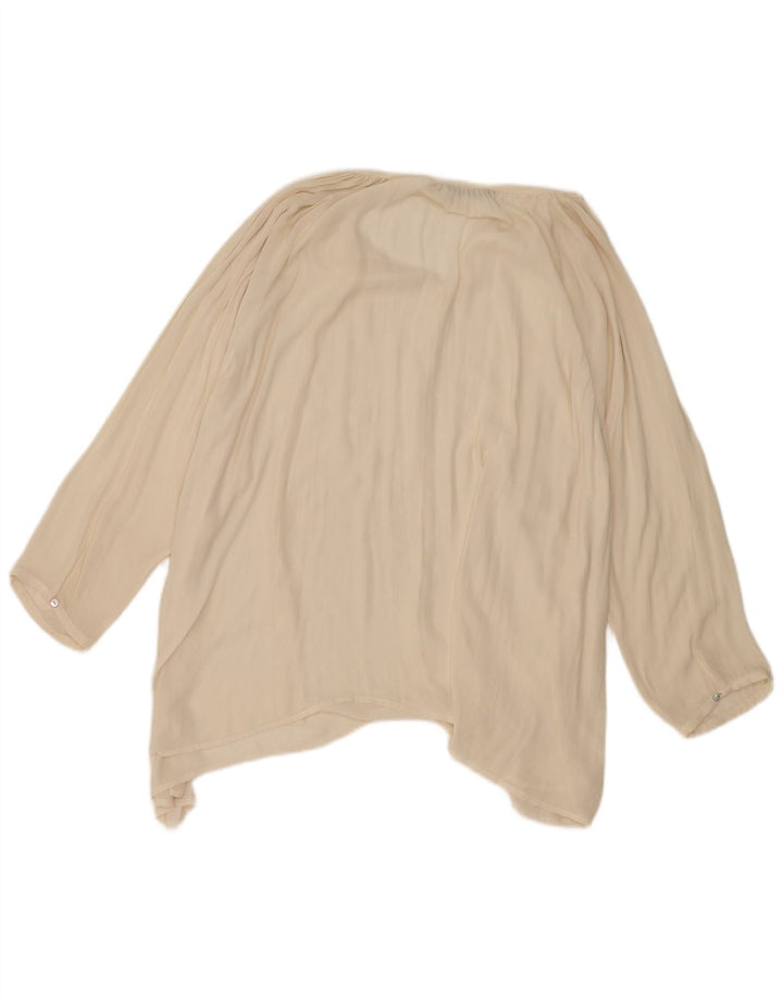 Blusa feminina Zara manga comprida oversized UK 16 grande off white