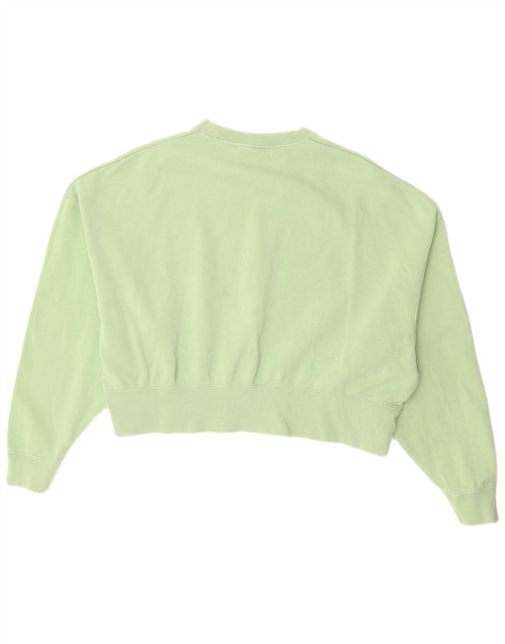 NIKE feminino oversized moletom jumper UK 10 pequeno algodão verde