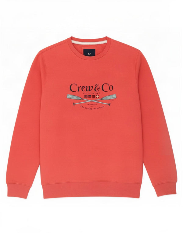 Crew Clothing Mens Gráfico Moletom Jumper Grande Algodão Rosa