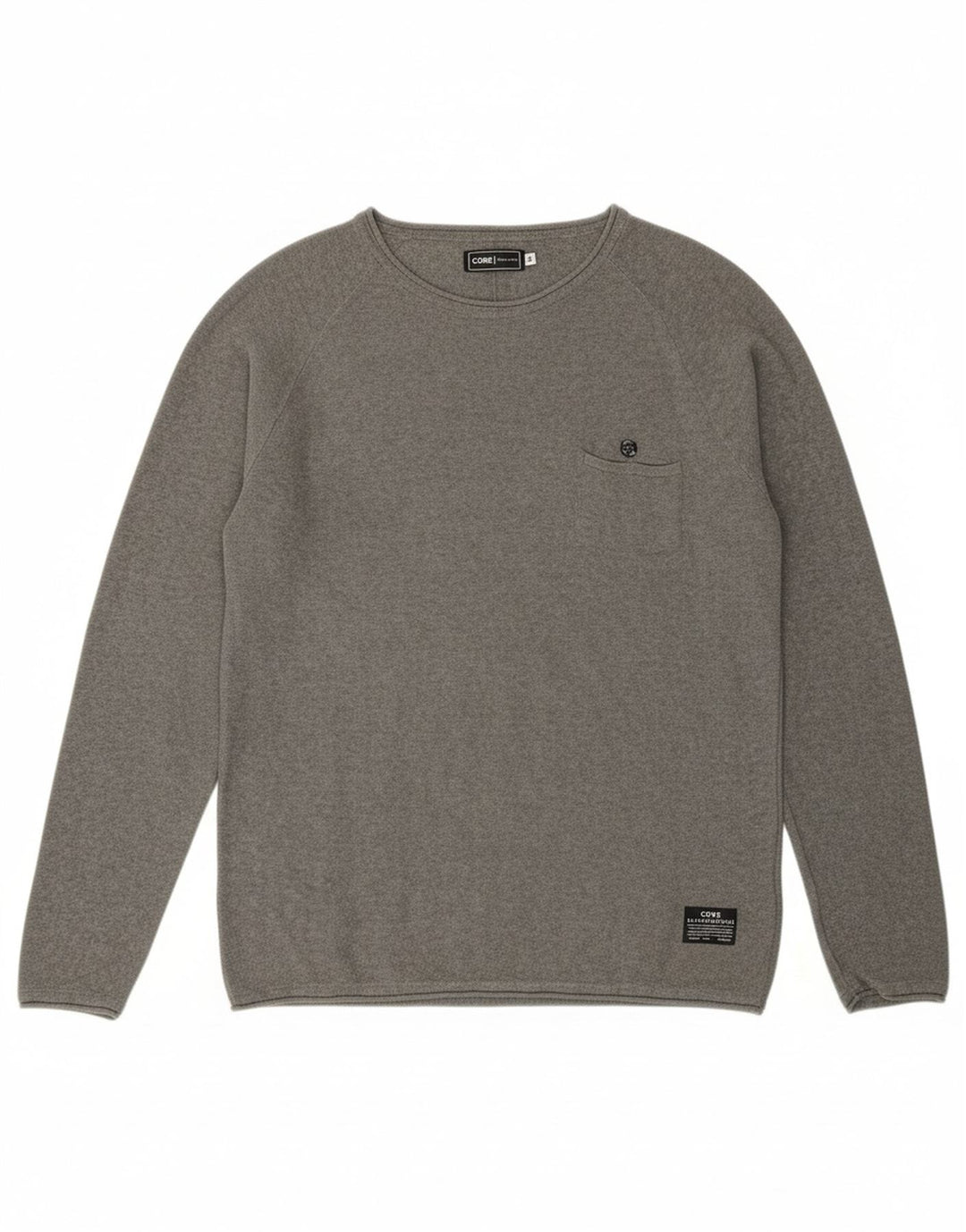 JACK & JONES Suéter masculino com gola canoa e algodão cinza médio