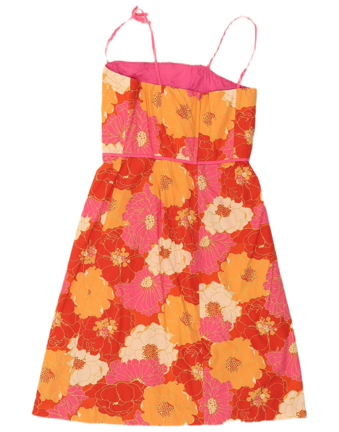 Vestido feminino Kathlin Argiro evasê US 12 grande floral multicolorido