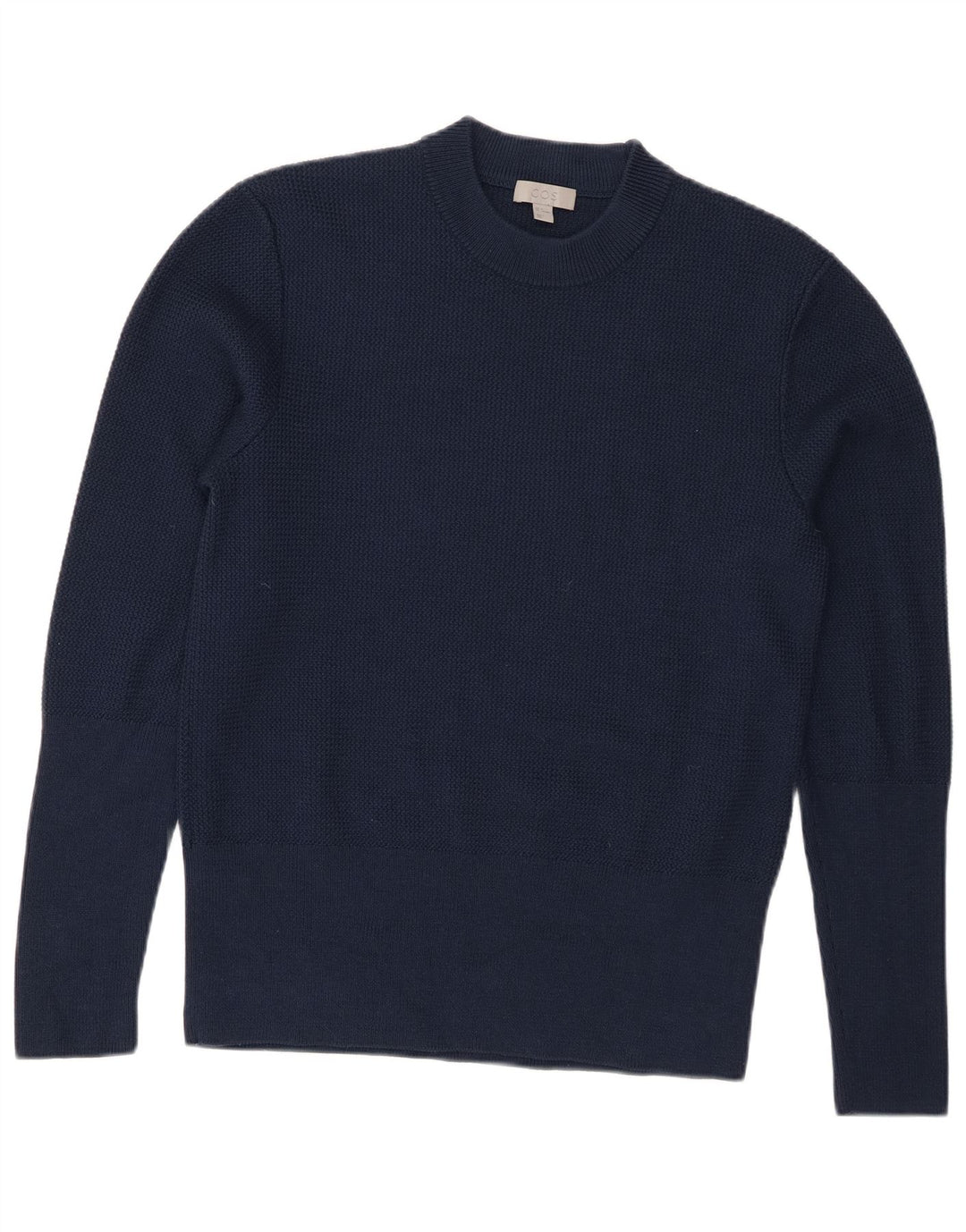 Suéter feminino Cos com gola redonda Reino Unido 14 lã azul marinho médio