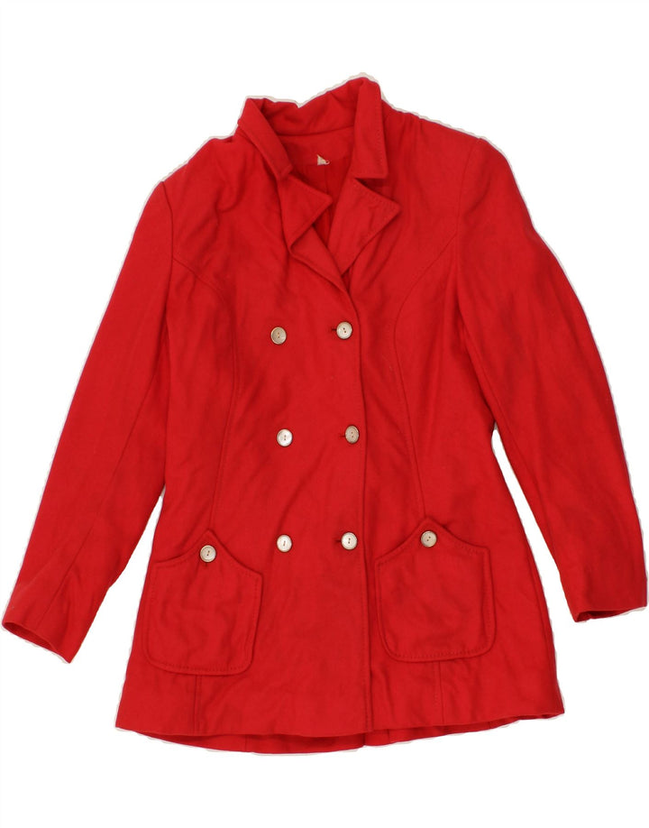 VINTAGE Womens Double Breasted Coat IT 42 Medium Red Vintage Vintage and Second-Hand Vintage from Messina Hembry 