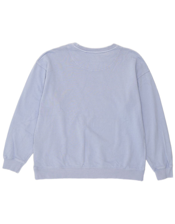 Camisola de ajuste solto feminina Fat Face Jumper UK 14 grande algodão azul