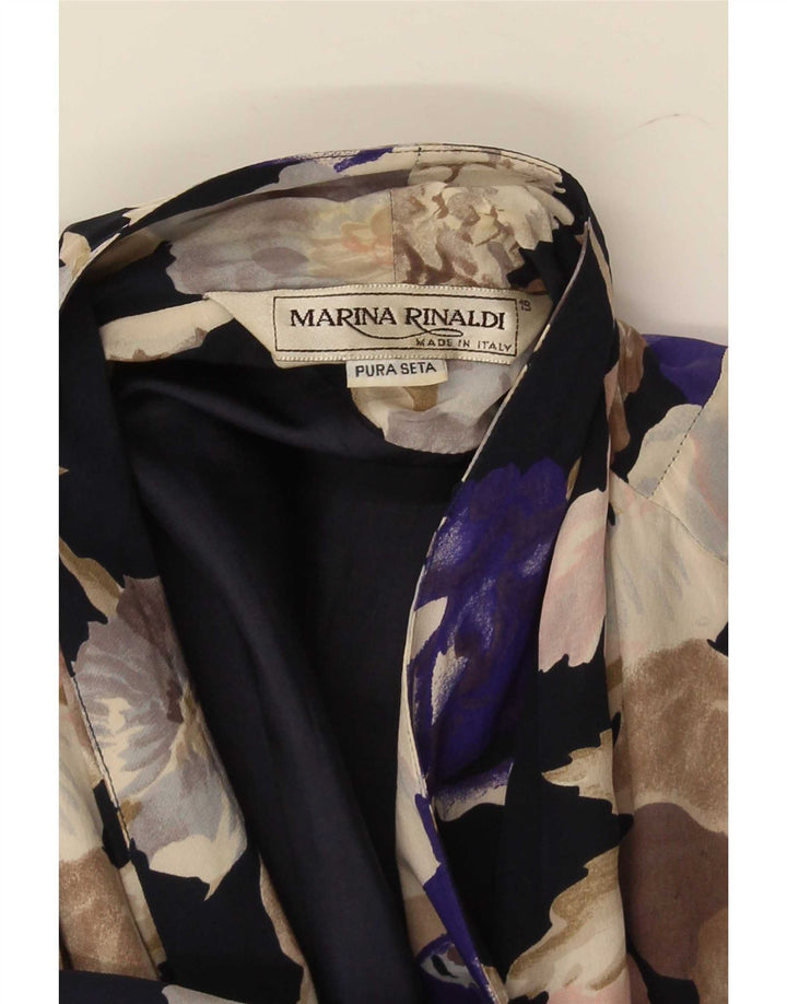 Jaqueta blazer feminina Marina Rinaldi manga 3/4 tamanho 19 pequena multicolorida