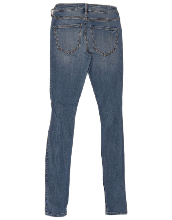 Legging feminina Hollister cintura média desgastada jeans skinny W25 L30 azul