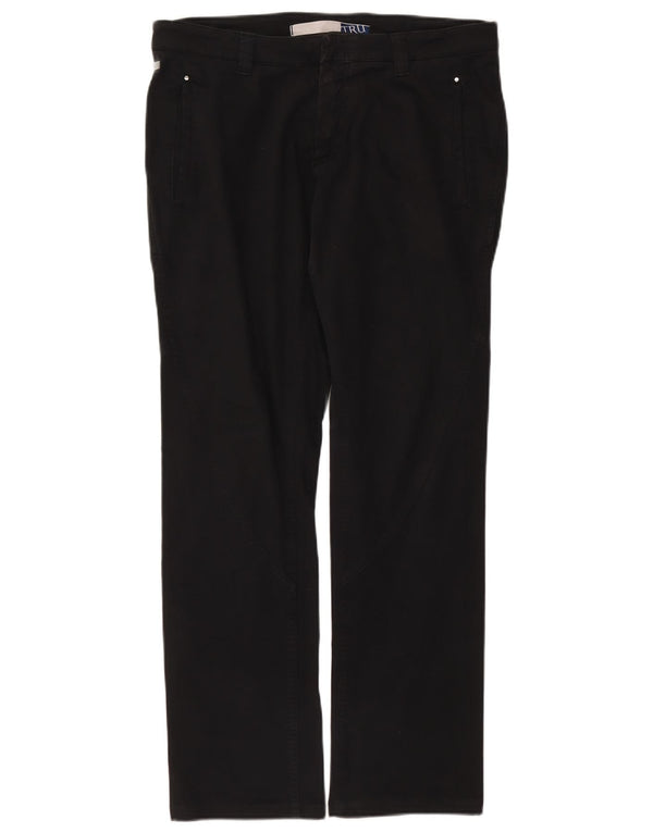 Trussardi Calça Chino Masculina Reta IT 50 Grande W34 L31 Algodão Preto