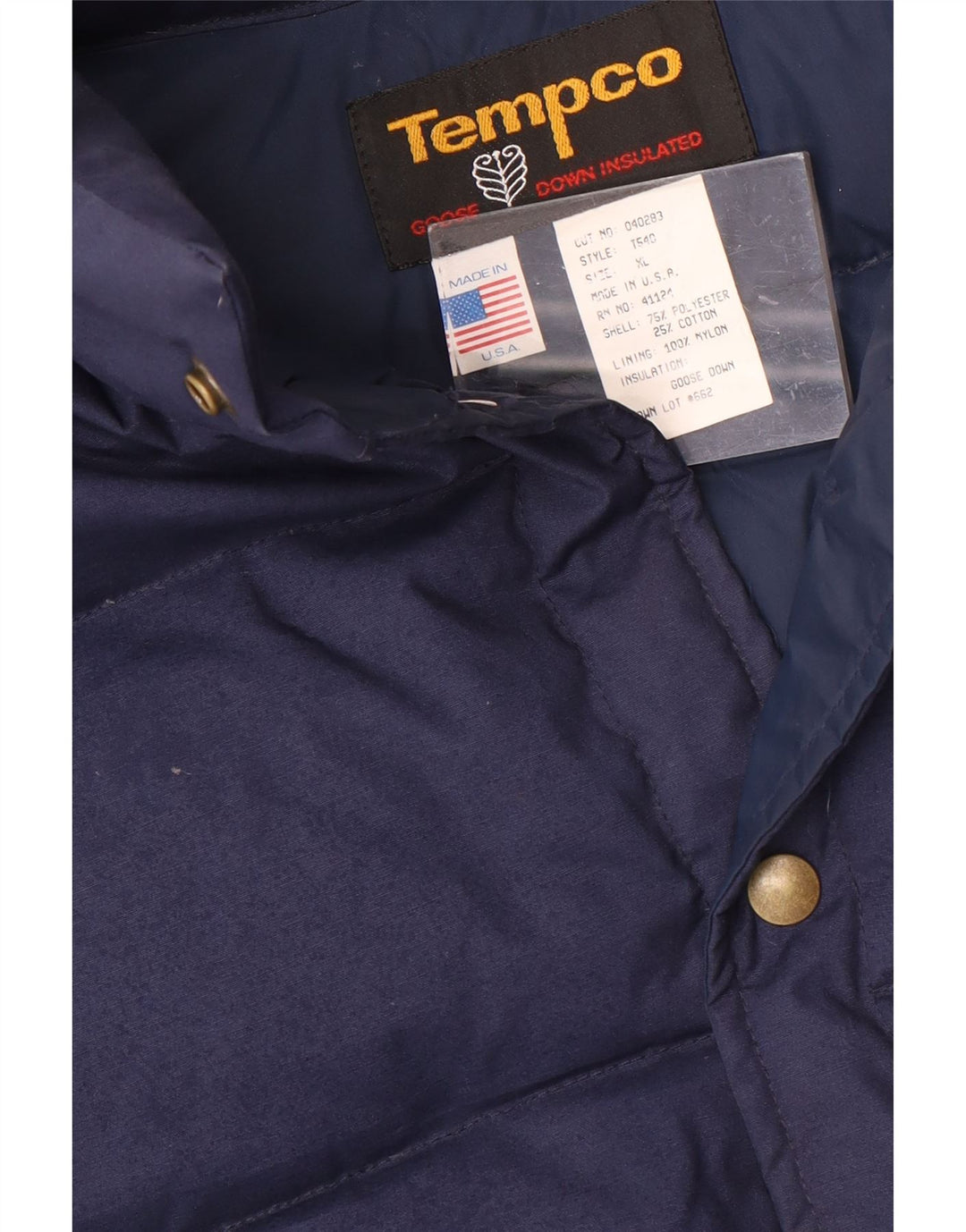 Colete acolchoado masculino Tempco UK 42 XL azul marinho poliéster