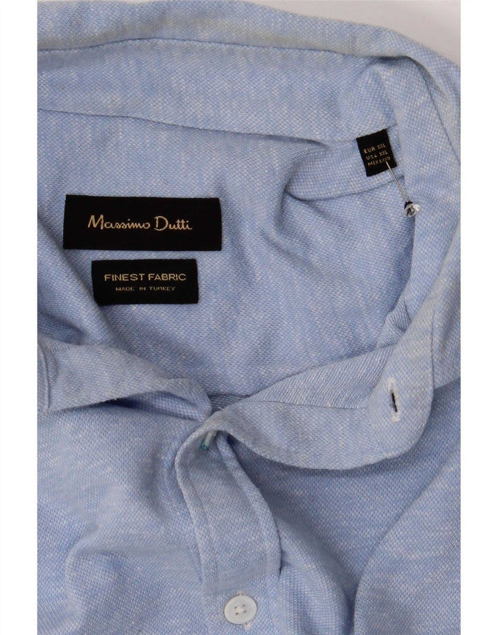 Camisa masculina Massimo Dutti 2XL algodão azul