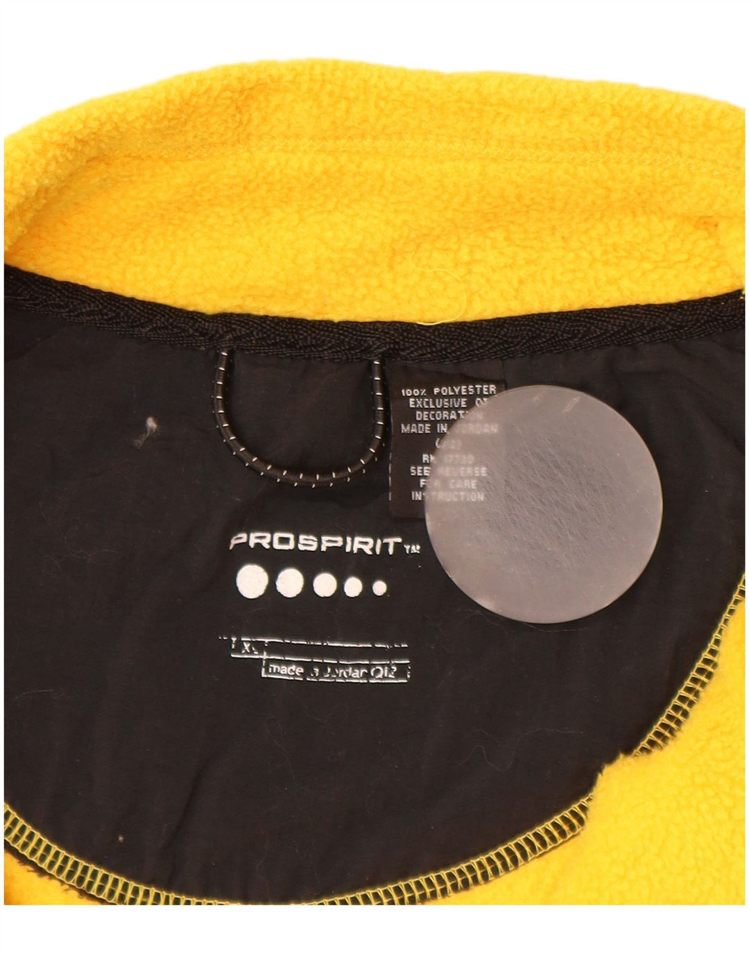 Jumper de lã masculino VINTAGE com zíper e pescoço XL poliéster amarelo