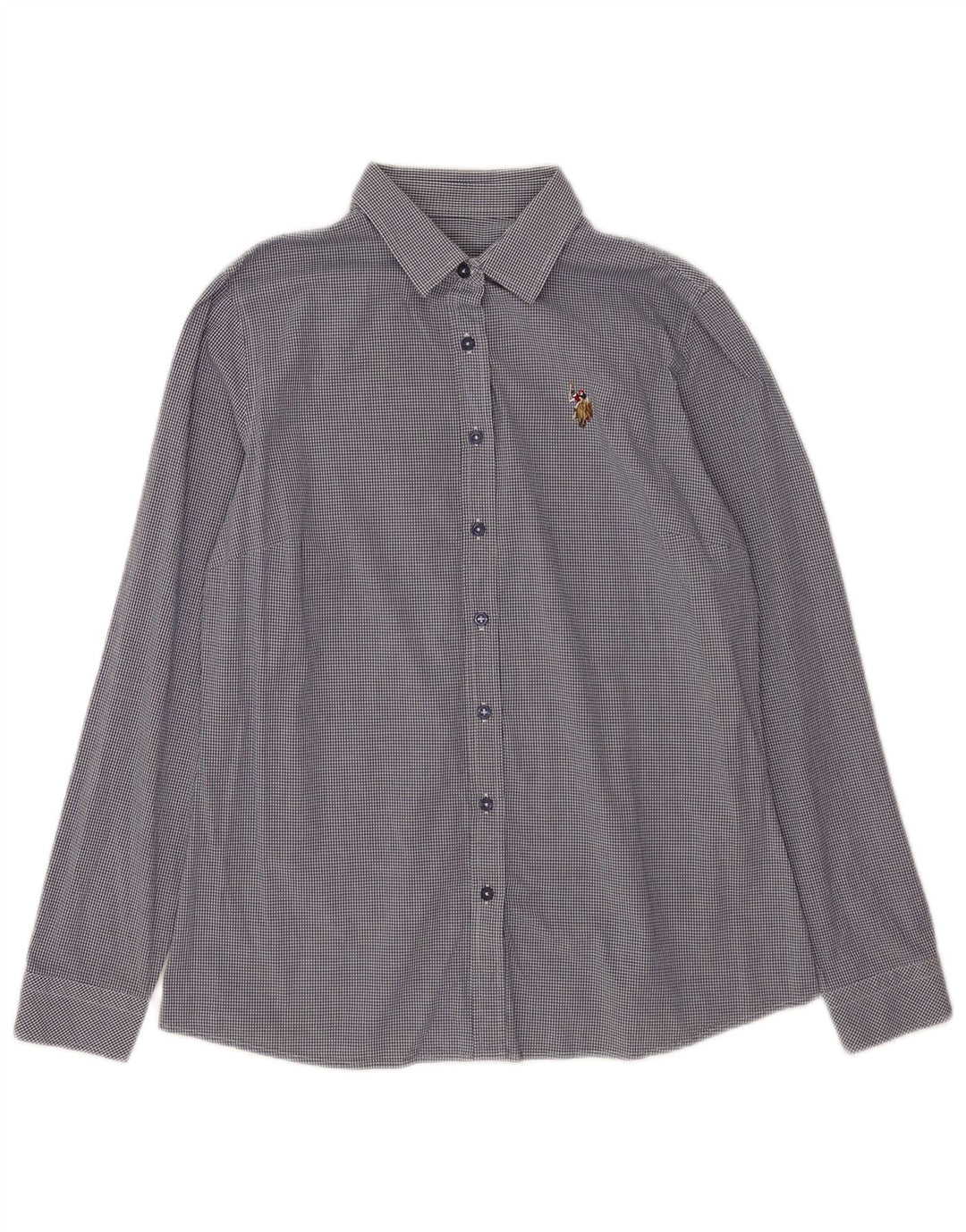 US Polo Assn. Camisa Feminina EU 38 Média Azul Marinho Algodão Gingham