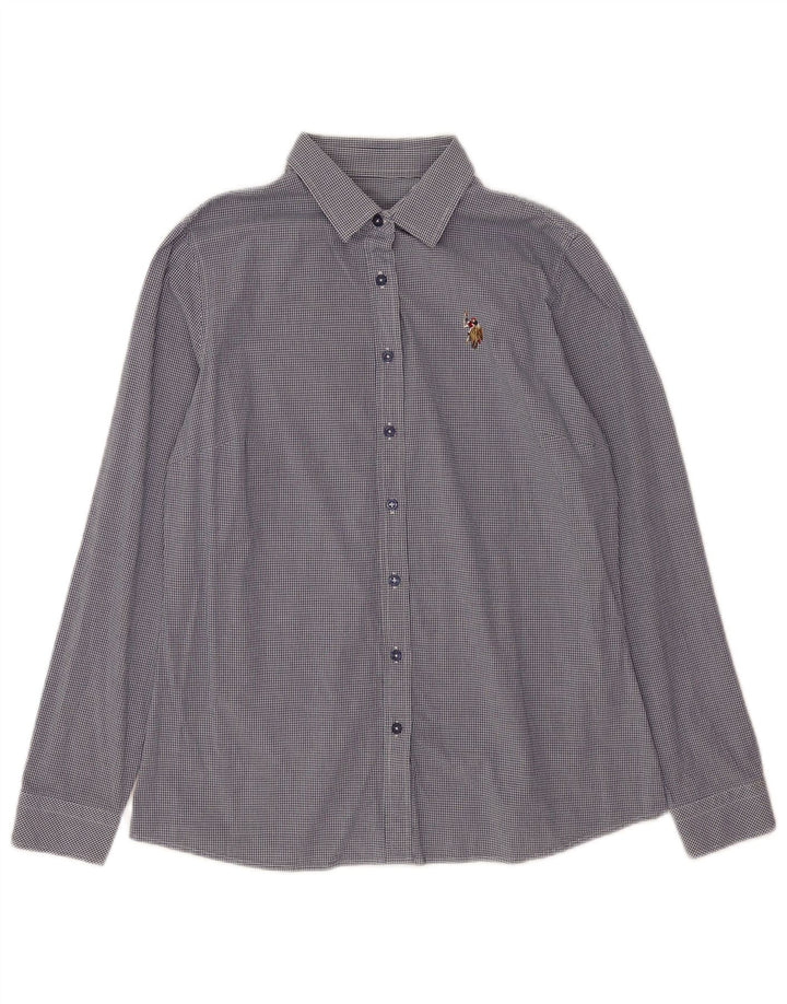 US Polo Assn. Camisa Feminina EU 38 Média Azul Marinho Algodão Gingham