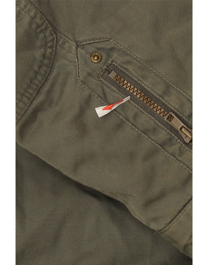 Jaqueta utilitária masculina Fat Face UK 44 2XL algodão cáqui