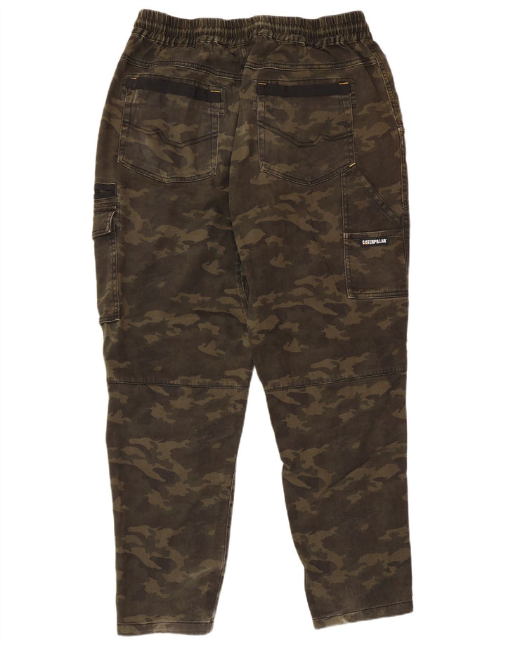 Calça Cargo Cônica Masculina Caterpillar W38 L28 Algodão Camuflado Cáqui