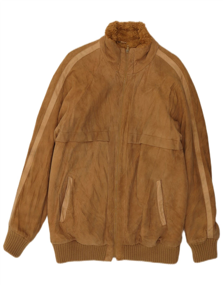 Jaqueta masculina VINTAGE Shearling UK 38 marrom médio