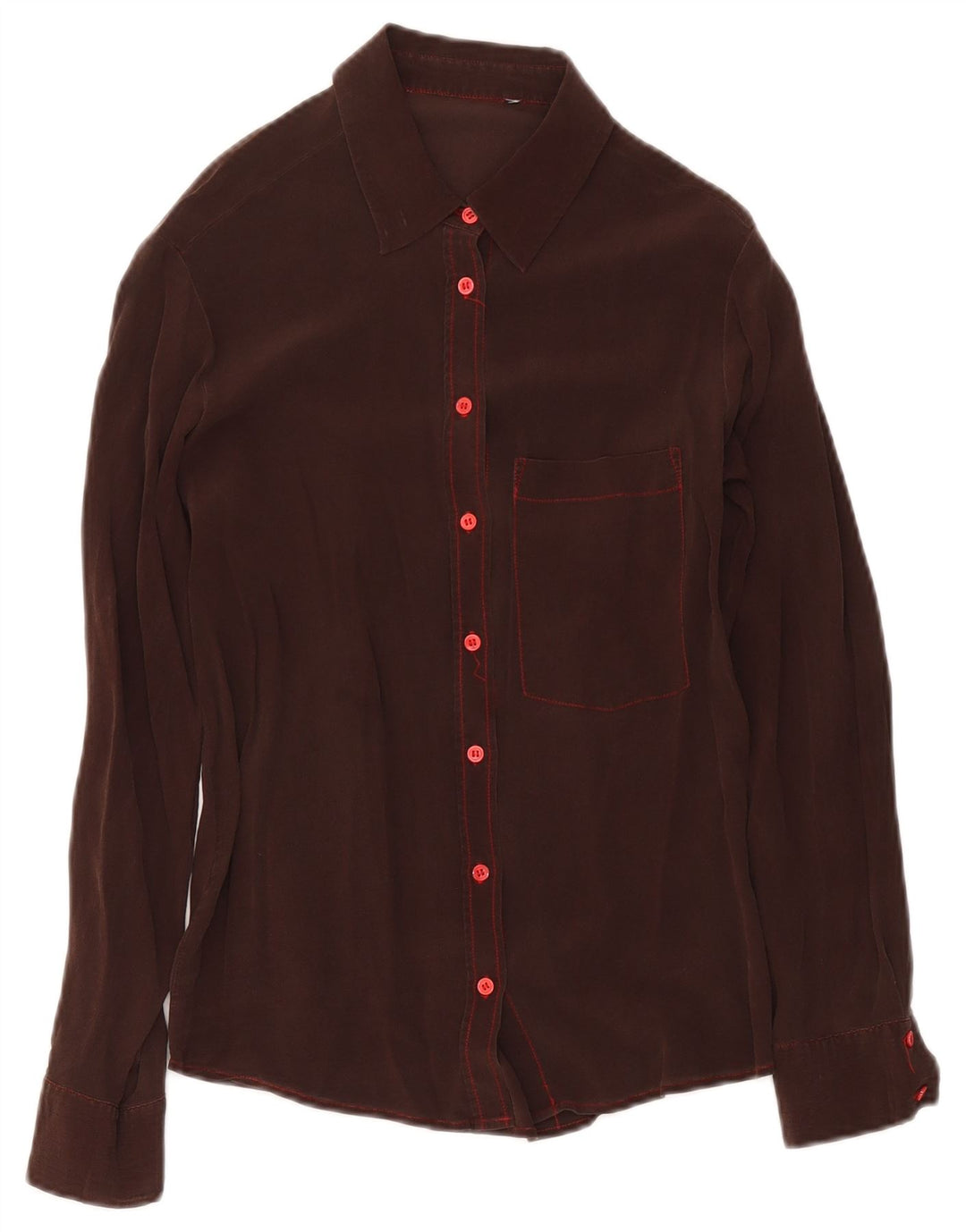 Blusa feminina vintage UK 12 marrom médio