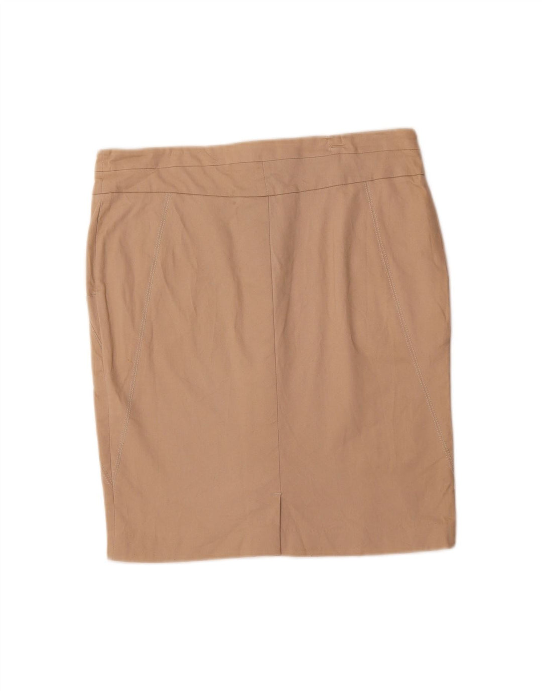 Saia lápis feminina AUTHENTIC UK 18 XL W36 algodão bege