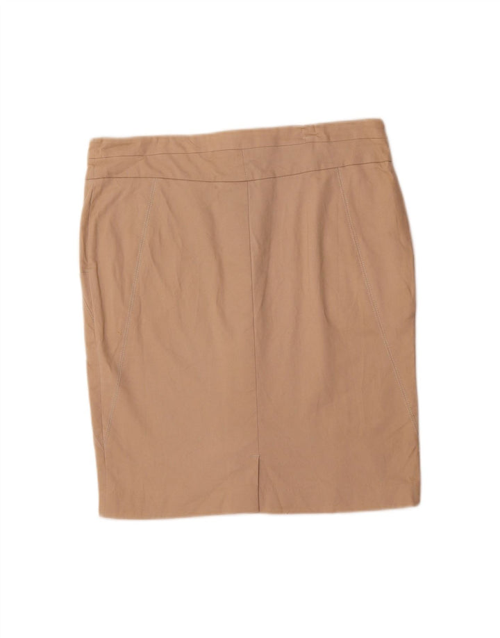 Saia lápis feminina AUTHENTIC UK 18 XL W36 algodão bege